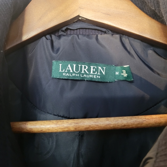 Lauren Ralph Lauren Quilted Navy Blue Jacket W/ Faux Leather Trim Womens Size M - Picture 2 of 7